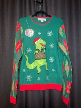 Ugly Christmas Sweater Xmas Size Small Dinosaur